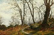 Vilhelm Groth To smapiger i skoven en efterarsdag Spain oil painting artist